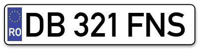 Placuta inmatriculare numar auto  DB-321-FNS, DB 321 FNS, DB321FNS
