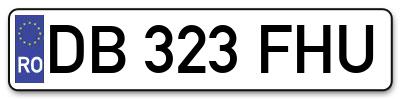 Placuta inmatriculare numar auto  DB-323-FHU, DB 323 FHU, DB323FHU