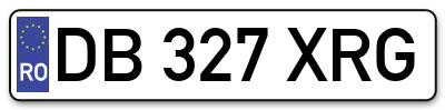 Placuta inmatriculare numar auto  DB-327-XRG, DB 327 XRG, DB327XRG
