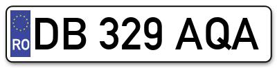 Placuta inmatriculare numar auto  DB-329-AQA, DB 329 AQA, DB329AQA