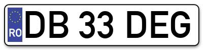 Placuta inmatriculare numar auto  DB-33-DEG, DB 33 DEG, DB33DEG