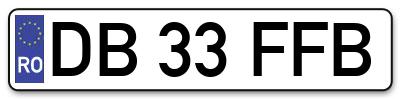 Placuta inmatriculare numar auto  DB-33-FFB, DB 33 FFB, DB33FFB