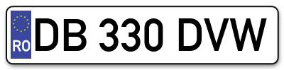 Placuta inmatriculare numar auto  DB-330-DVW, DB 330 DVW, DB330DVW