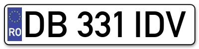Placuta inmatriculare numar auto  DB-331-IDV, DB 331 IDV, DB331IDV