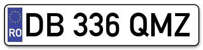 Placuta inmatriculare numar auto  DB-336-QMZ, DB 336 QMZ, DB336QMZ