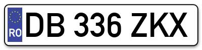 Placuta inmatriculare numar auto  DB-336-ZKX, DB 336 ZKX, DB336ZKX
