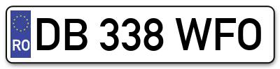 Placuta inmatriculare numar auto  DB-338-WFO, DB 338 WFO, DB338WFO