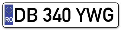 Placuta inmatriculare numar auto  DB-340-YWG, DB 340 YWG, DB340YWG