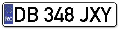 Placuta inmatriculare numar auto  DB-348-JXY, DB 348 JXY, DB348JXY
