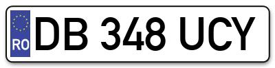 Placuta inmatriculare numar auto  DB-348-UCY, DB 348 UCY, DB348UCY