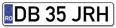 Placuta inmatriculare numar auto  DB-35-JRH, DB 35 JRH, DB35JRH