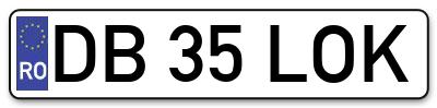 Placuta inmatriculare numar auto  DB-35-LOK, DB 35 LOK, DB35LOK