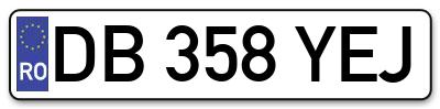 Placuta inmatriculare numar auto  DB-358-YEJ, DB 358 YEJ, DB358YEJ