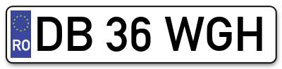 Placuta inmatriculare numar auto  DB-36-WGH, DB 36 WGH, DB36WGH