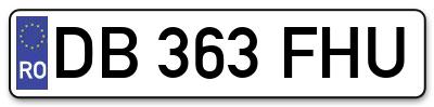 Placuta inmatriculare numar auto  DB-363-FHU, DB 363 FHU, DB363FHU