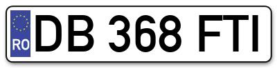 Placuta inmatriculare numar auto  DB-368-FTI, DB 368 FTI, DB368FTI