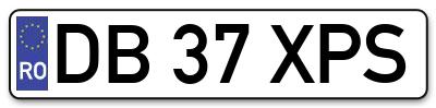 Placuta inmatriculare numar auto  DB-37-XPS, DB 37 XPS, DB37XPS