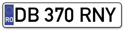 Placuta inmatriculare numar auto  DB-370-RNY, DB 370 RNY, DB370RNY