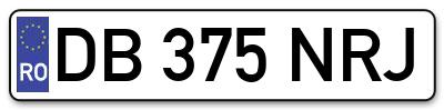 Placuta inmatriculare numar auto  DB-375-NRJ, DB 375 NRJ, DB375NRJ