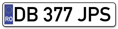 Placuta inmatriculare numar auto  DB-377-JPS, DB 377 JPS, DB377JPS