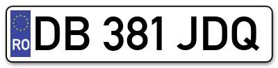 Placuta inmatriculare numar auto  DB-381-JDQ, DB 381 JDQ, DB381JDQ
