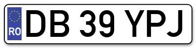 Placuta inmatriculare numar auto  DB-39-YPJ, DB 39 YPJ, DB39YPJ