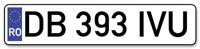 Placuta inmatriculare numar auto  DB-393-IVU, DB 393 IVU, DB393IVU