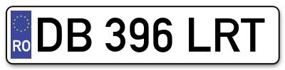 Placuta inmatriculare numar auto  DB-396-LRT, DB 396 LRT, DB396LRT