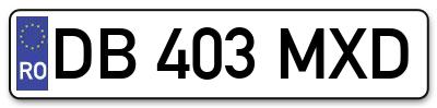 Placuta inmatriculare numar auto  DB-403-MXD, DB 403 MXD, DB403MXD