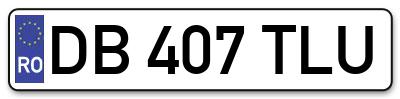 Placuta inmatriculare numar auto  DB-407-TLU, DB 407 TLU, DB407TLU