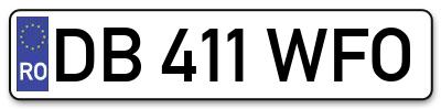 Placuta inmatriculare numar auto  DB-411-WFO, DB 411 WFO, DB411WFO