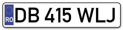 Placuta inmatriculare numar auto  DB-415-WLJ, DB 415 WLJ, DB415WLJ