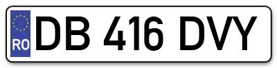 Placuta inmatriculare numar auto  DB-416-DVY, DB 416 DVY, DB416DVY