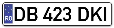 Placuta inmatriculare numar auto  DB-423-DKI, DB 423 DKI, DB423DKI