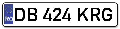 Placuta inmatriculare numar auto  DB-424-KRG, DB 424 KRG, DB424KRG