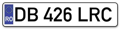 Placuta inmatriculare numar auto  DB-426-LRC, DB 426 LRC, DB426LRC