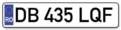 Placuta inmatriculare numar auto  DB-435-LQF, DB 435 LQF, DB435LQF