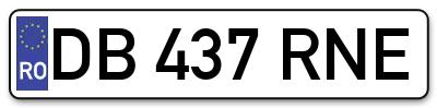 Placuta inmatriculare numar auto  DB-437-RNE, DB 437 RNE, DB437RNE