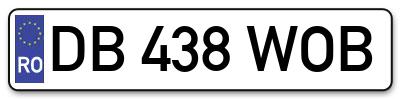 Placuta inmatriculare numar auto  DB-438-WOB, DB 438 WOB, DB438WOB
