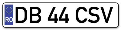 Placuta inmatriculare numar auto  DB-44-CSV, DB 44 CSV, DB44CSV
