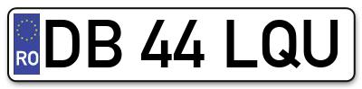 Placuta inmatriculare numar auto  DB-44-LQU, DB 44 LQU, DB44LQU