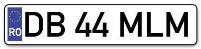 Placuta inmatriculare numar auto  DB-44-MLM, DB 44 MLM, DB44MLM