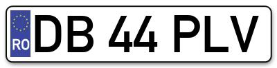 Placuta inmatriculare numar auto  DB-44-PLV, DB 44 PLV, DB44PLV
