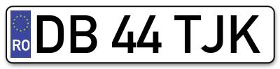 Placuta inmatriculare numar auto  DB-44-TJK, DB 44 TJK, DB44TJK