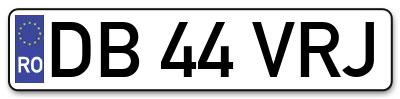 Placuta inmatriculare numar auto  DB-44-VRJ, DB 44 VRJ, DB44VRJ