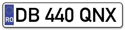 Placuta inmatriculare numar auto  DB-440-QNX, DB 440 QNX, DB440QNX