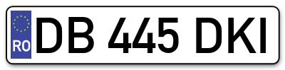 Placuta inmatriculare numar auto  DB-445-DKI, DB 445 DKI, DB445DKI