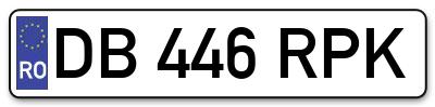 Placuta inmatriculare numar auto  DB-446-RPK, DB 446 RPK, DB446RPK