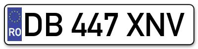 Placuta inmatriculare numar auto  DB-447-XNV, DB 447 XNV, DB447XNV