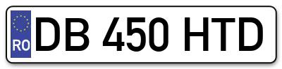 Placuta inmatriculare numar auto  DB-450-HTD, DB 450 HTD, DB450HTD